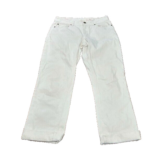 Lilly Pulitzer Main Line Straight Leg Jeans Mid Rise Pockets Denim White Size 4 - Picture 1 of 15